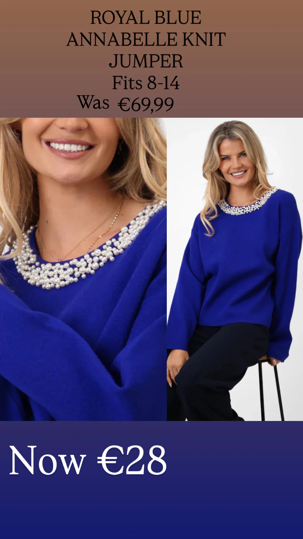 ROYAL BLUE ANNABELLE KNIT JUMPER