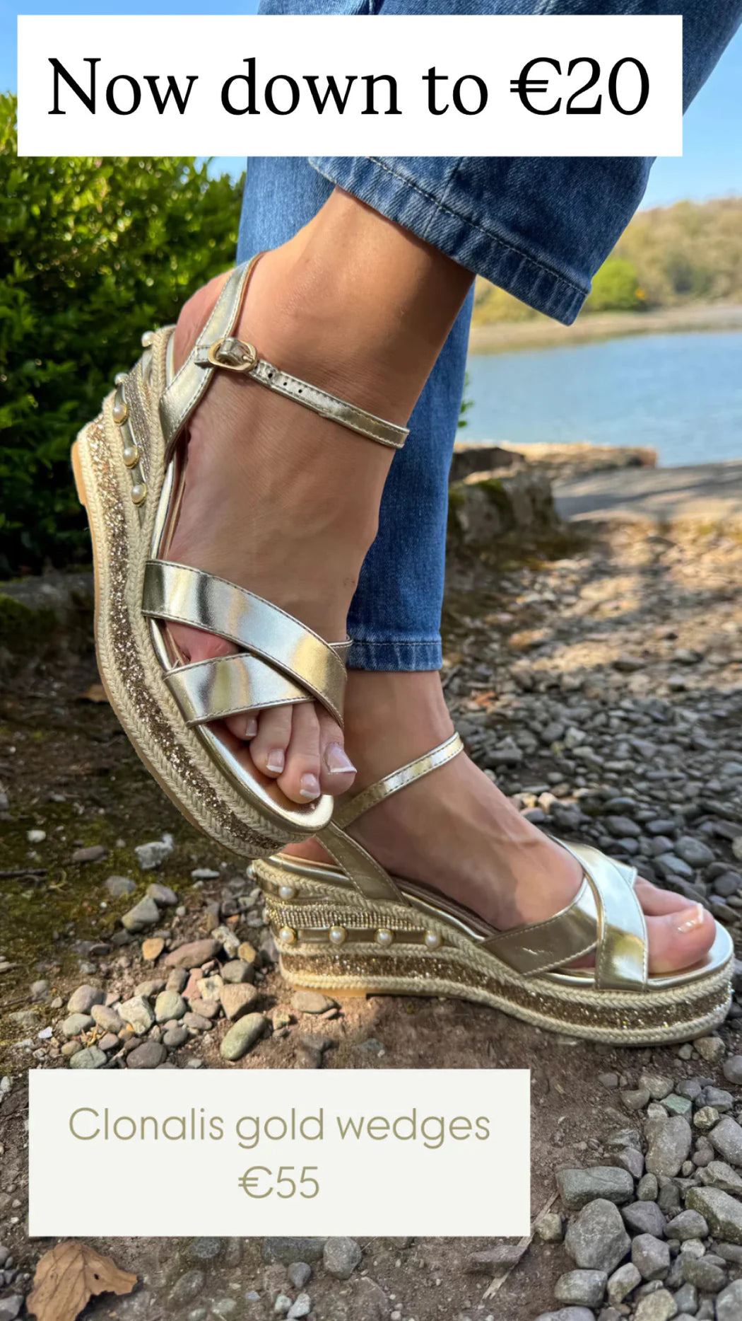 Clonalis gold weave wedge