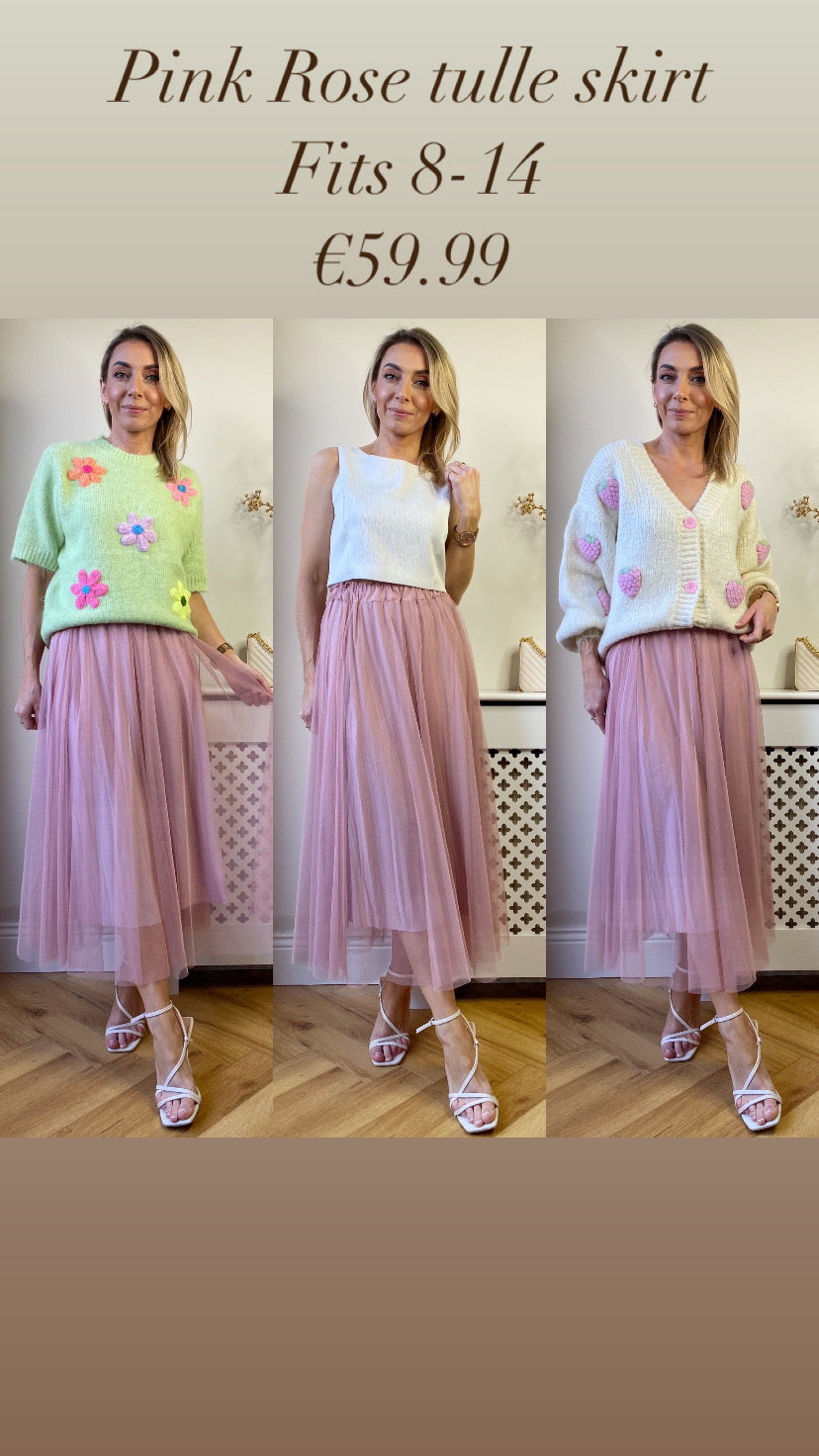 Pink Rose tulle skirt