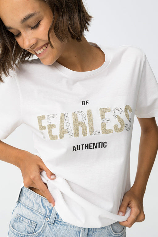 bold off white fearless  tee