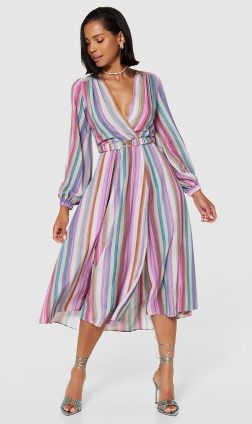 D10020 closet wrap stripe dress