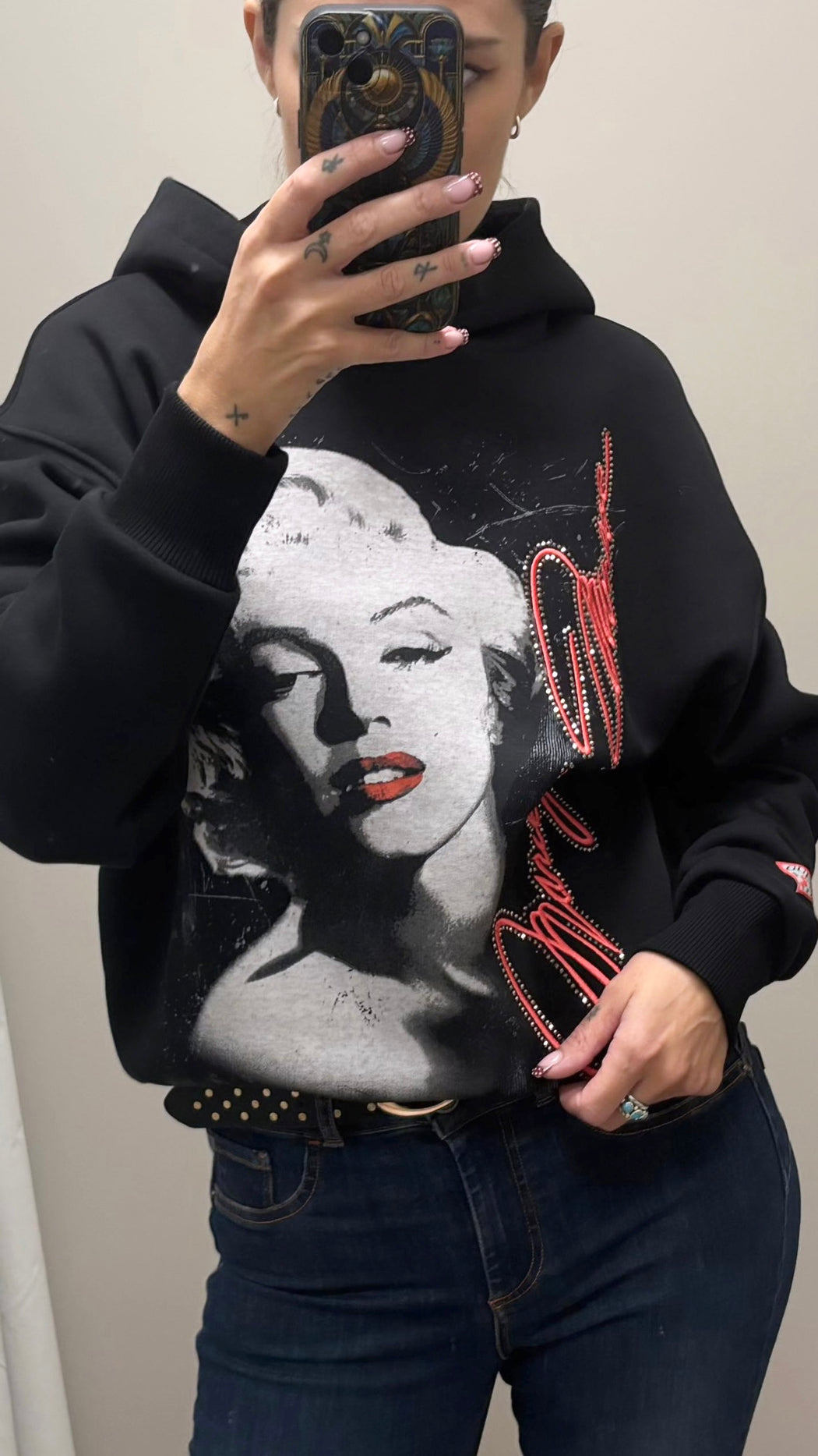 Guess Marilyn hooded sweater w6bq18k6664jblk