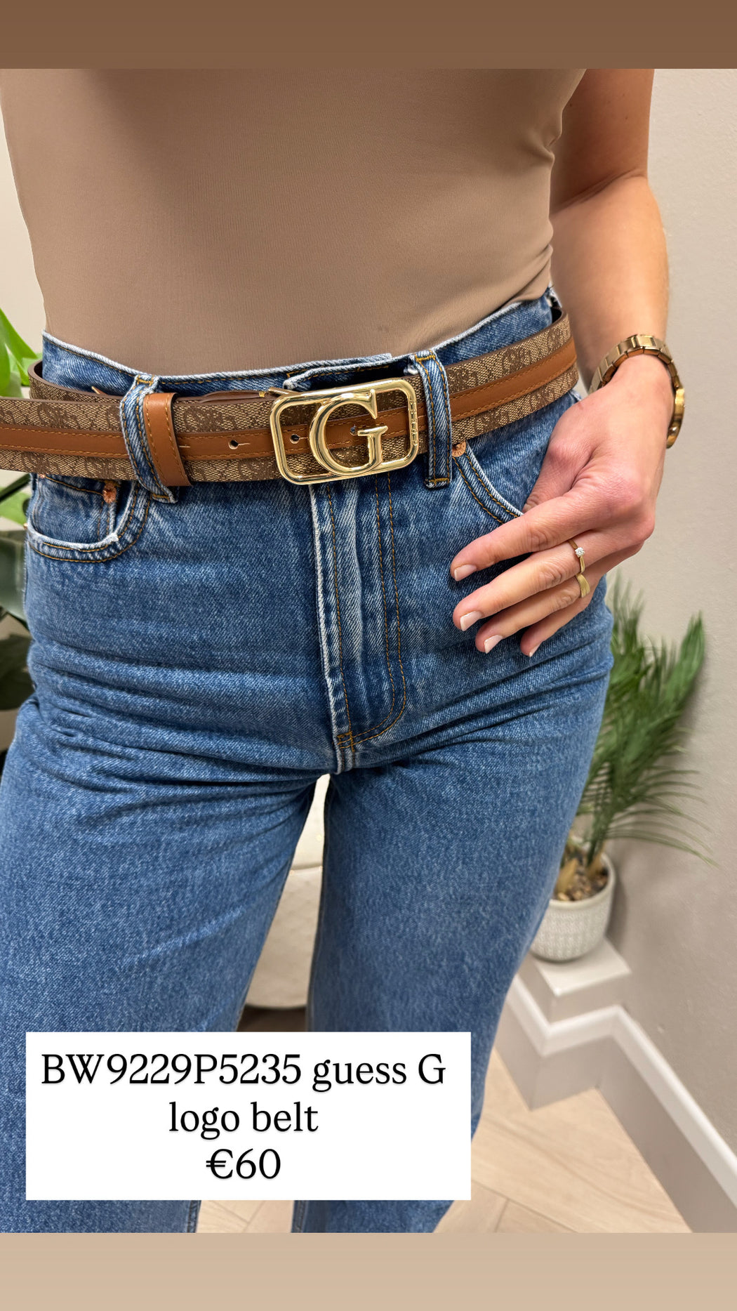 BW9229P5235 guess G logo belt