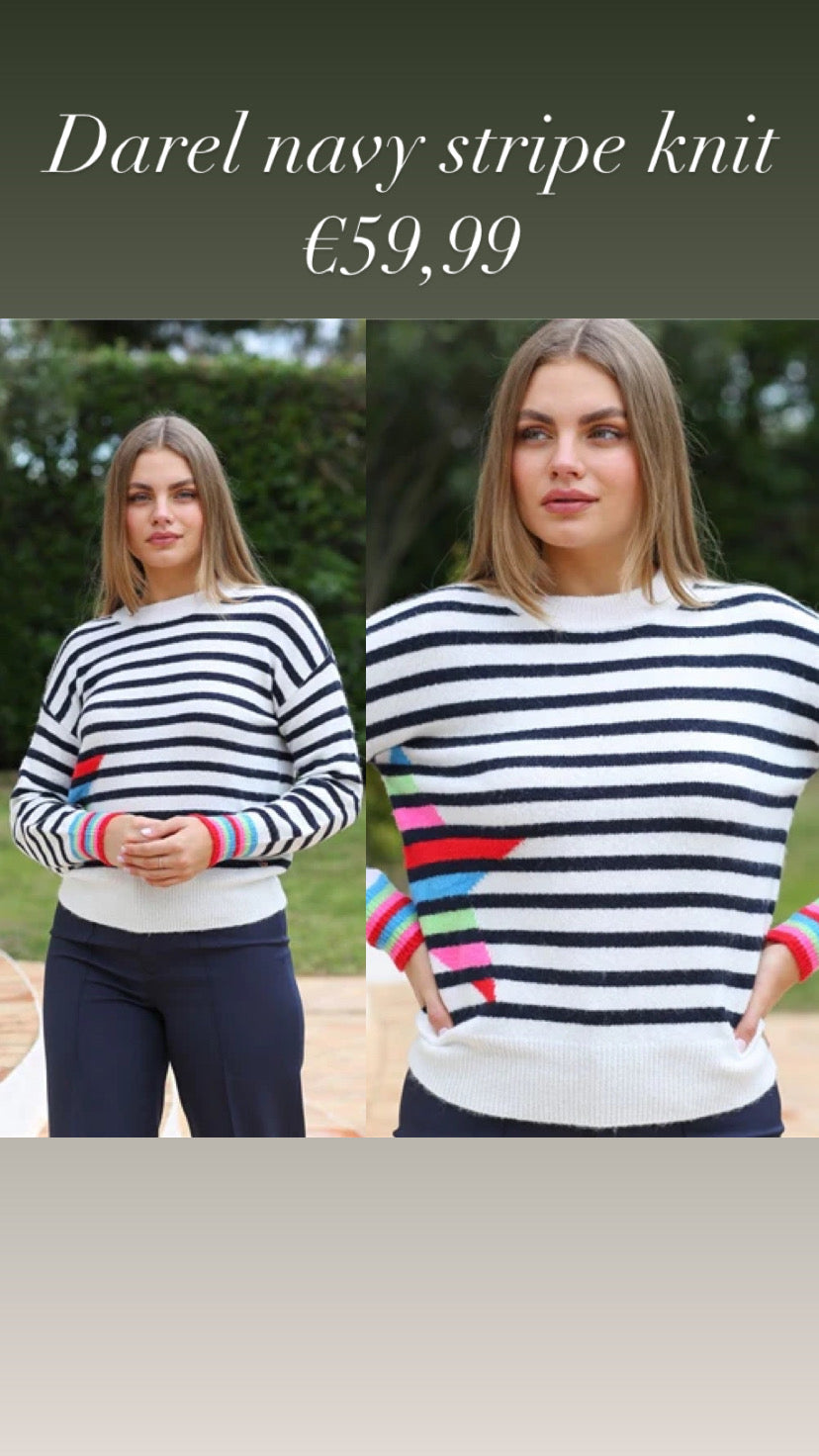 Darel navy stripe knit