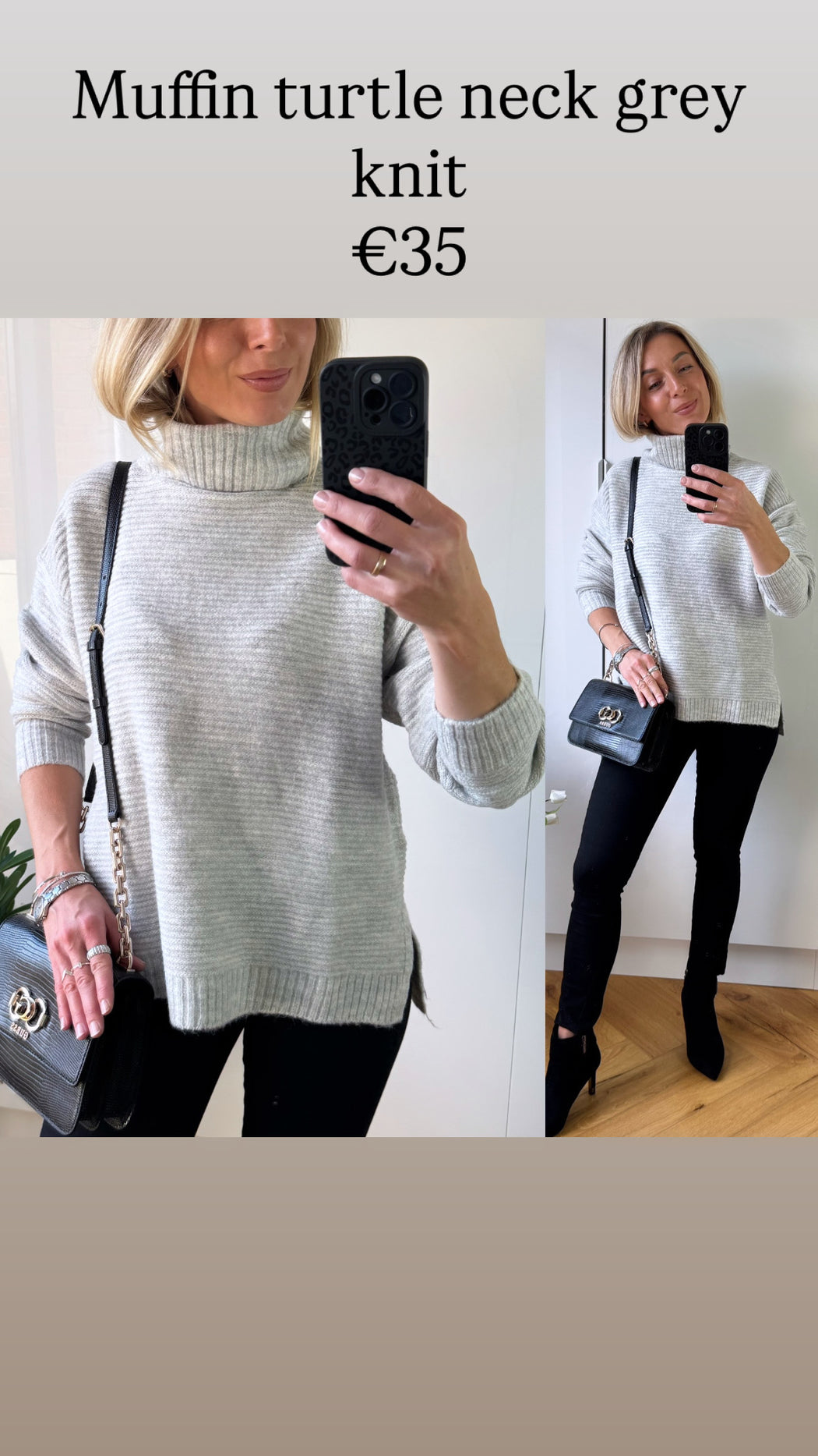 Muffin turtle neck grey knit