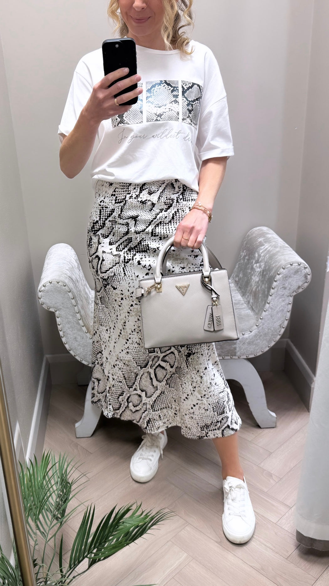 Kansas python midi skirt