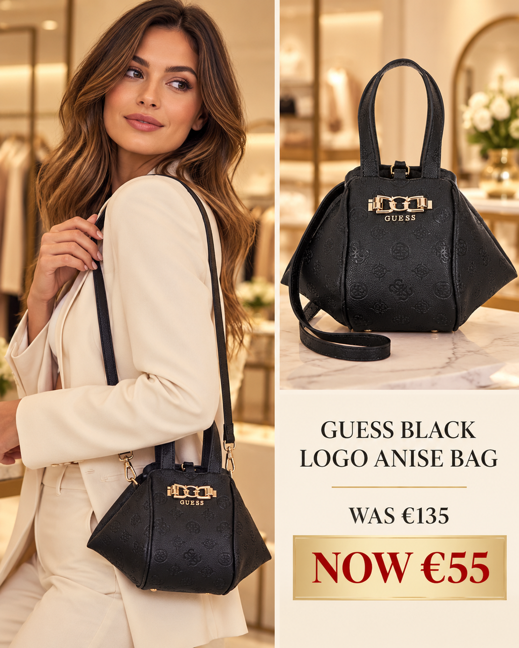 Guess black  logo anise bag pd991677