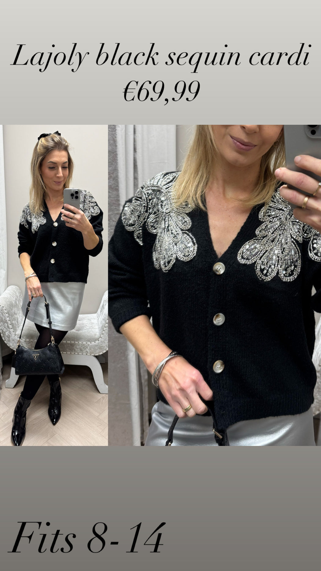 Lajoly black sequin cardi