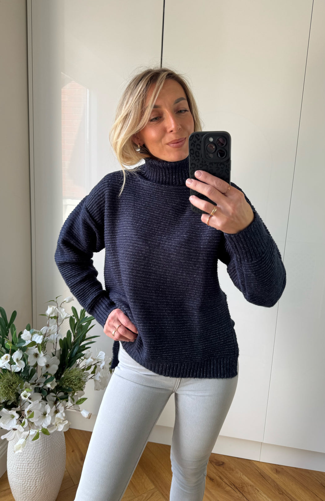 Muffin turtle neck navy knit