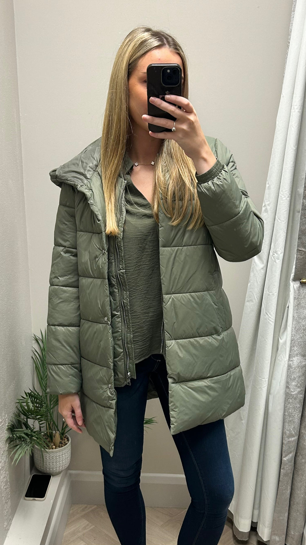 Ravina khaki green puffa jacket