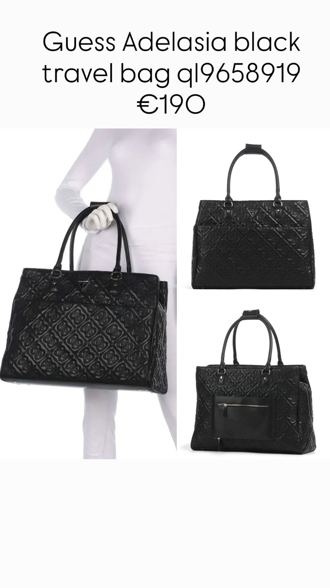 Guess Adelasia black travel bag ql9658919