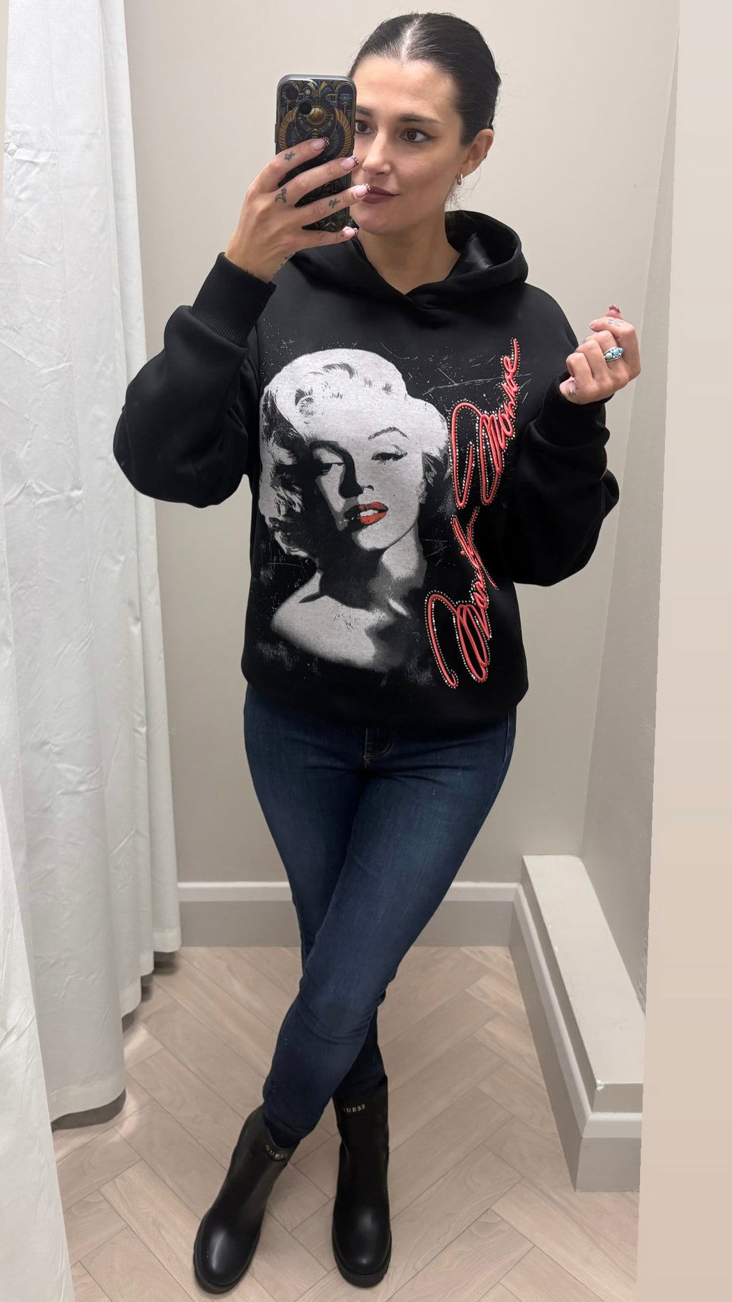 Guess Marilyn hooded sweater w6bq18k6664jblk