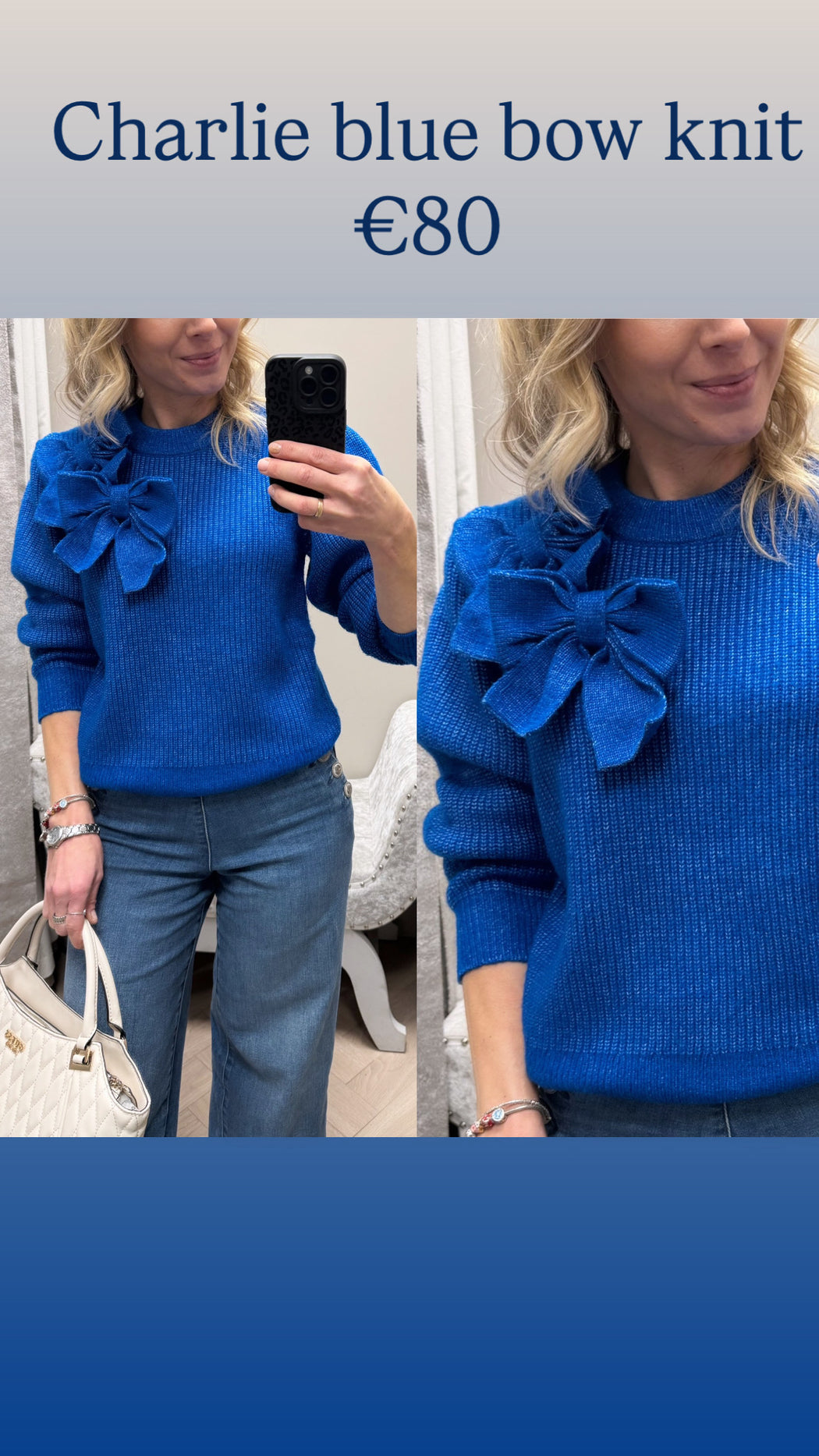 Charlie blue bow knit