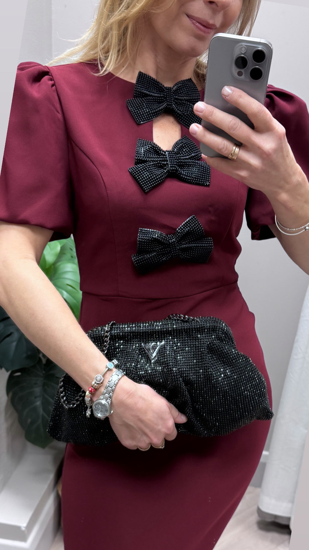 Guess black zalina clutch bag