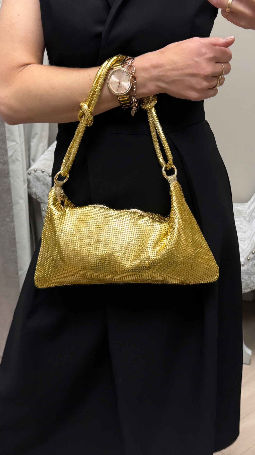 Glamour metallic -gold bag