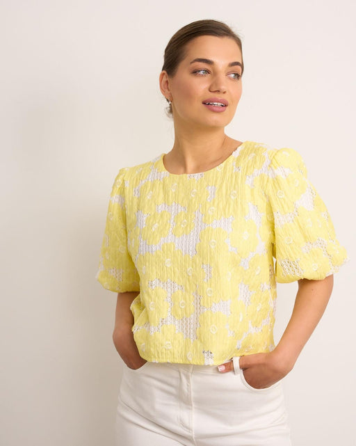 Shelly yellow puff sleeve top