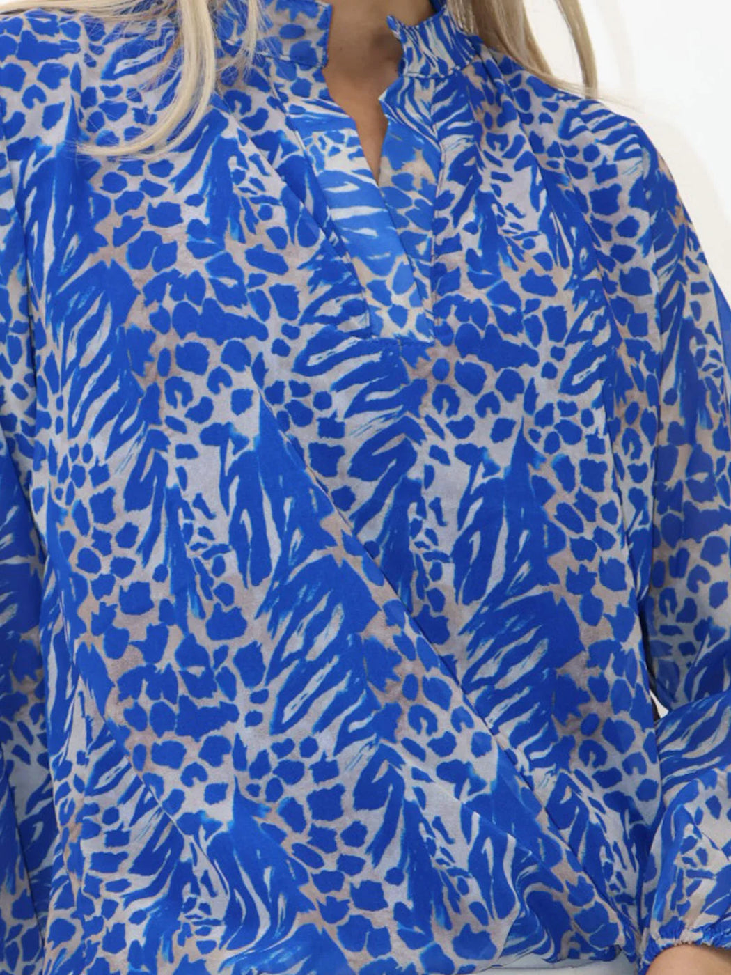 Blue animal print Bella band top