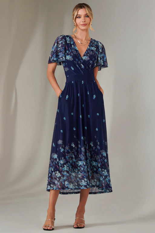 JOLIE MOI NAVY BLUE FLORAL DRESS