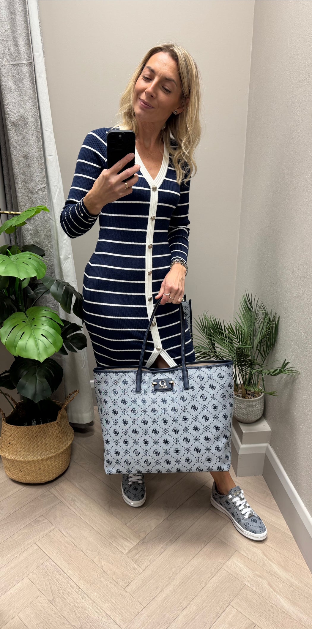 Guess neda jacquard tote bag jp965424