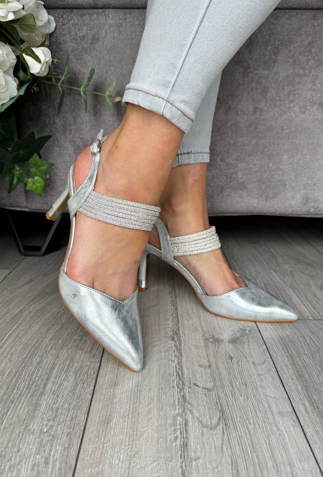 Wishaw Chrome Sparkle Heel