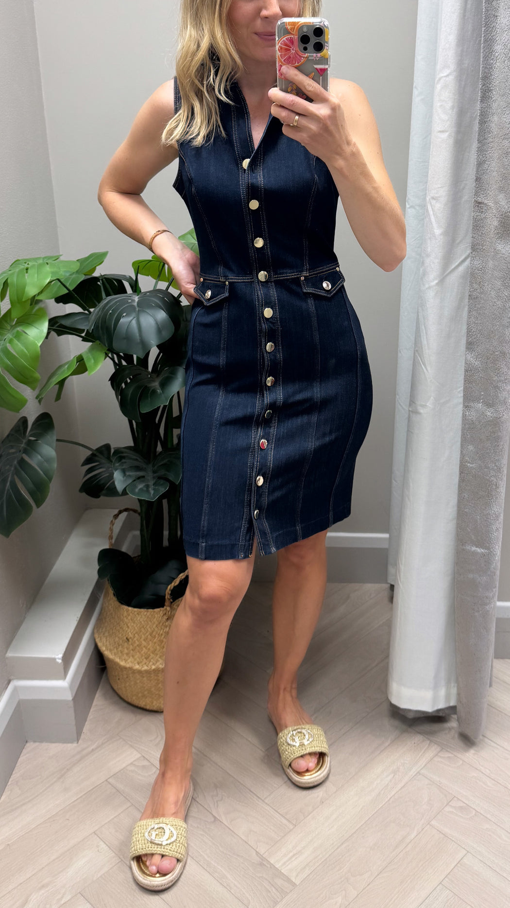 Eco guess destiny denim midi dress
