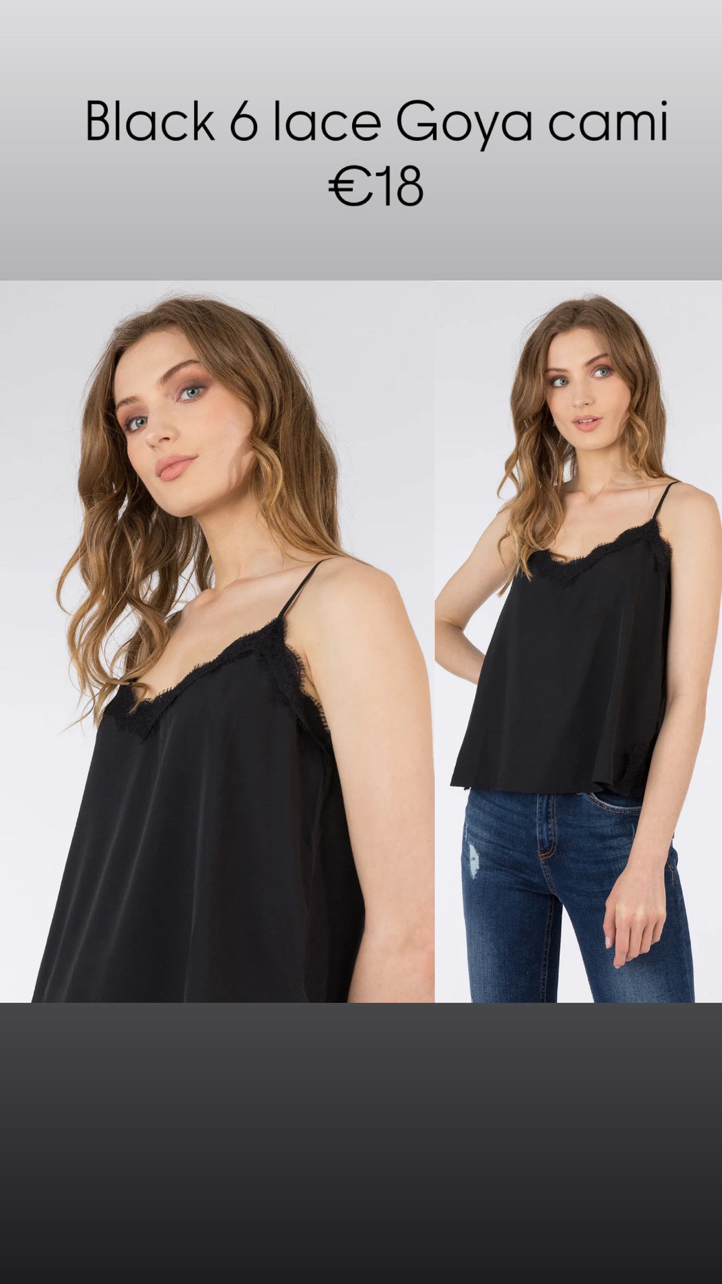 Black 6 lace Goya cami