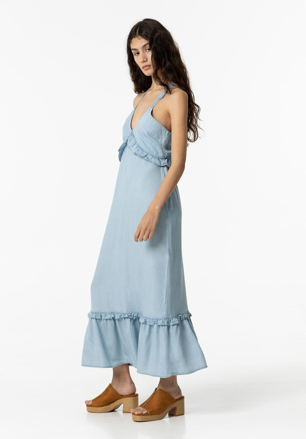 Aquamarine denim maxi