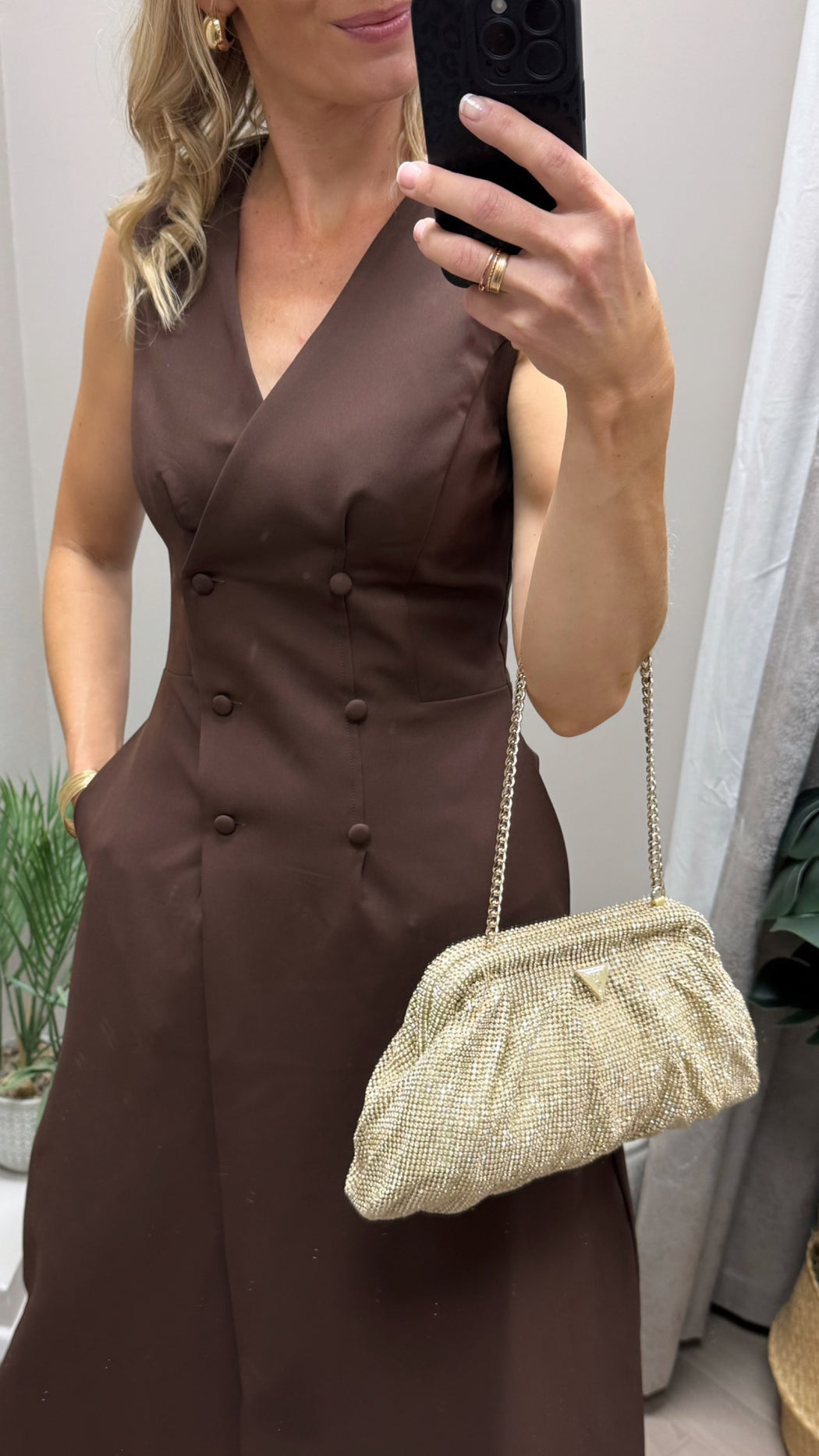 Guess gold zalina clutch bag