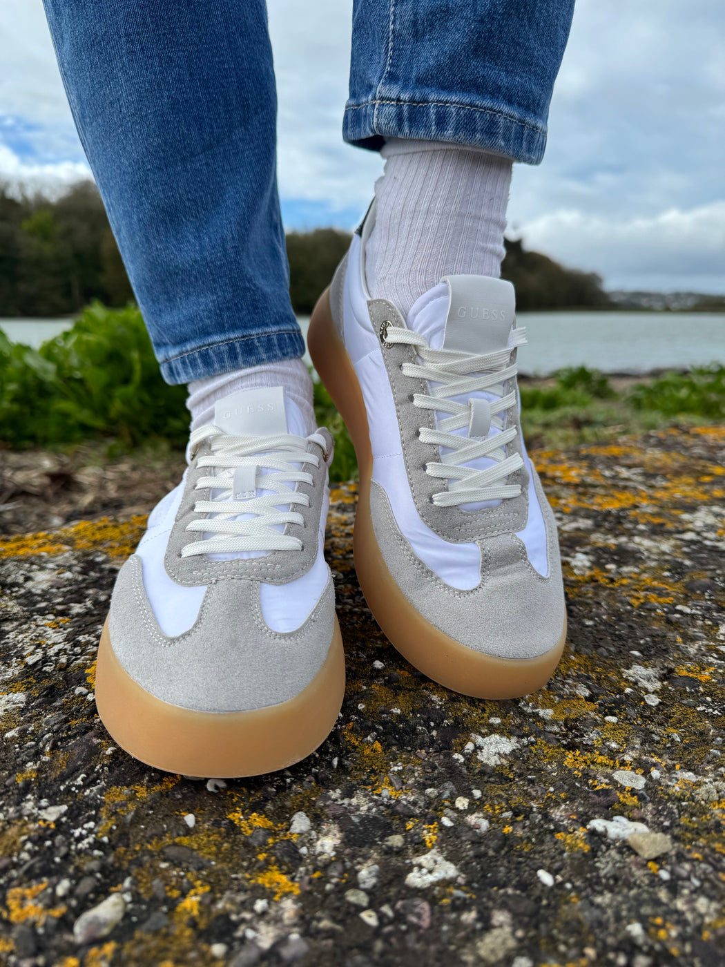 Guess suede insert trainer