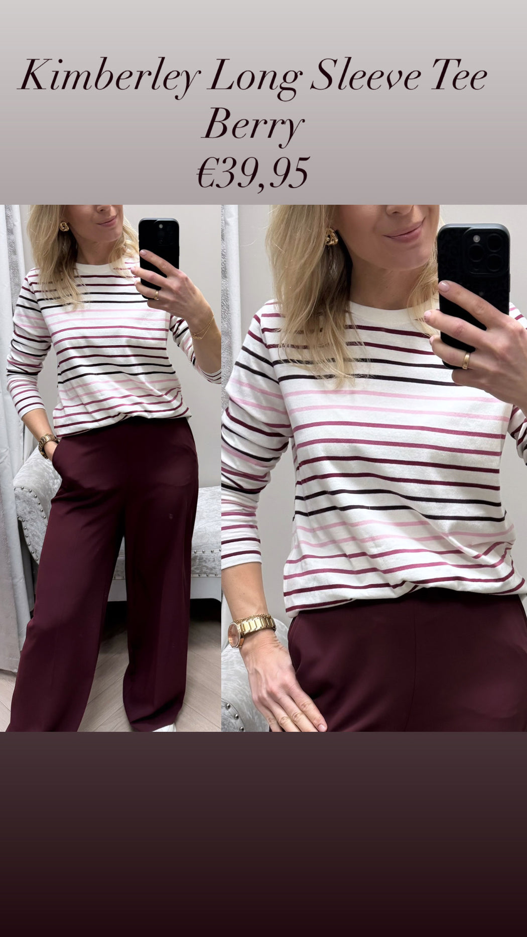 Kimberley Long Sleeve Tee Berry