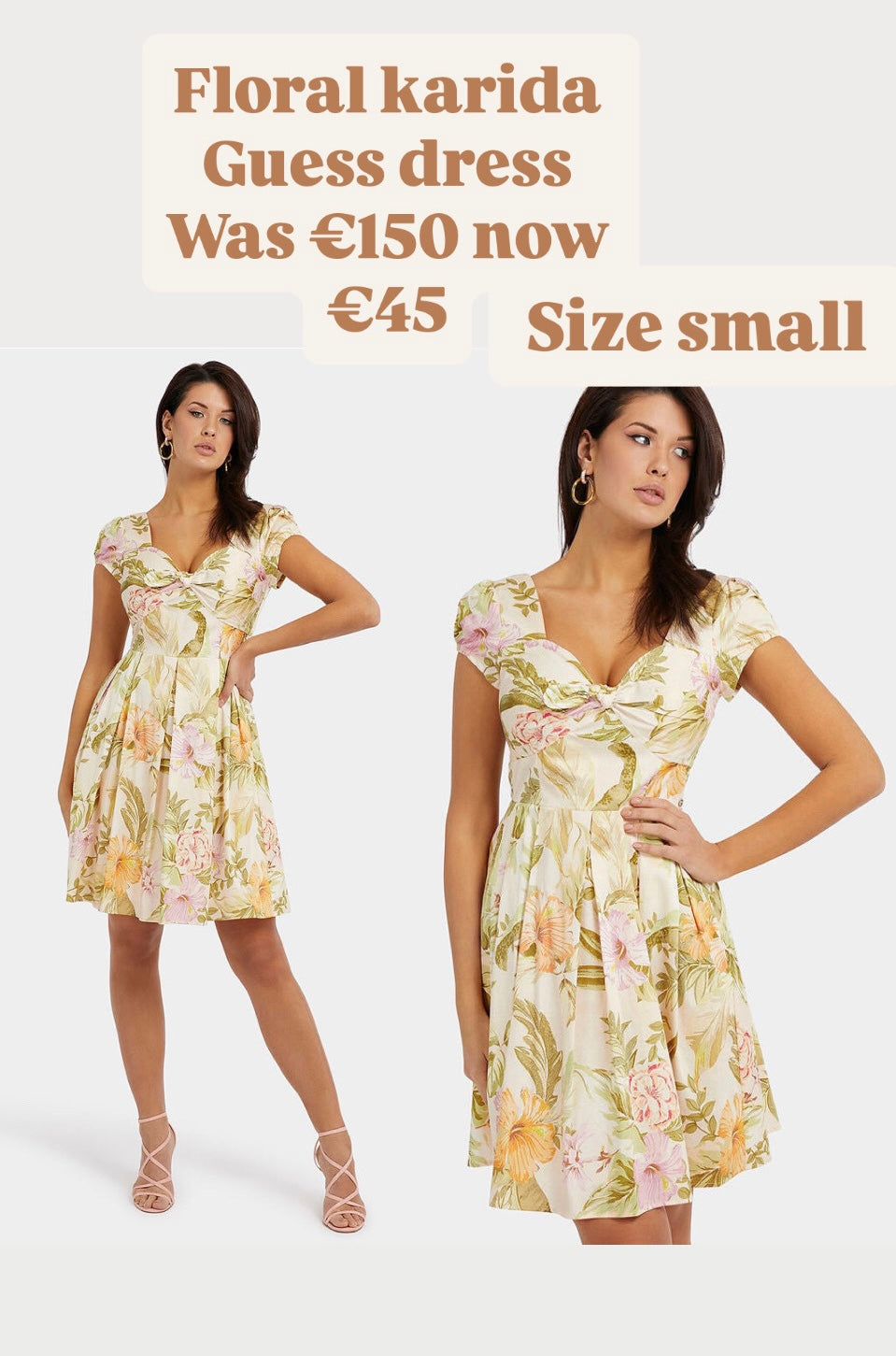 Floral karida Guess sweetheart dress