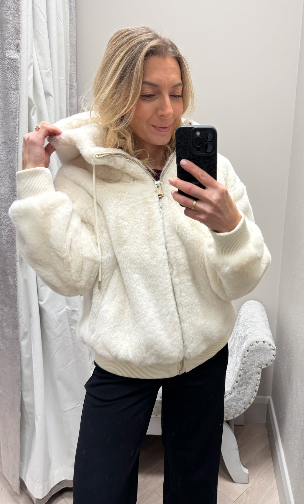 Guess snow  lucrezia faux fur jacket w5bl66w3890