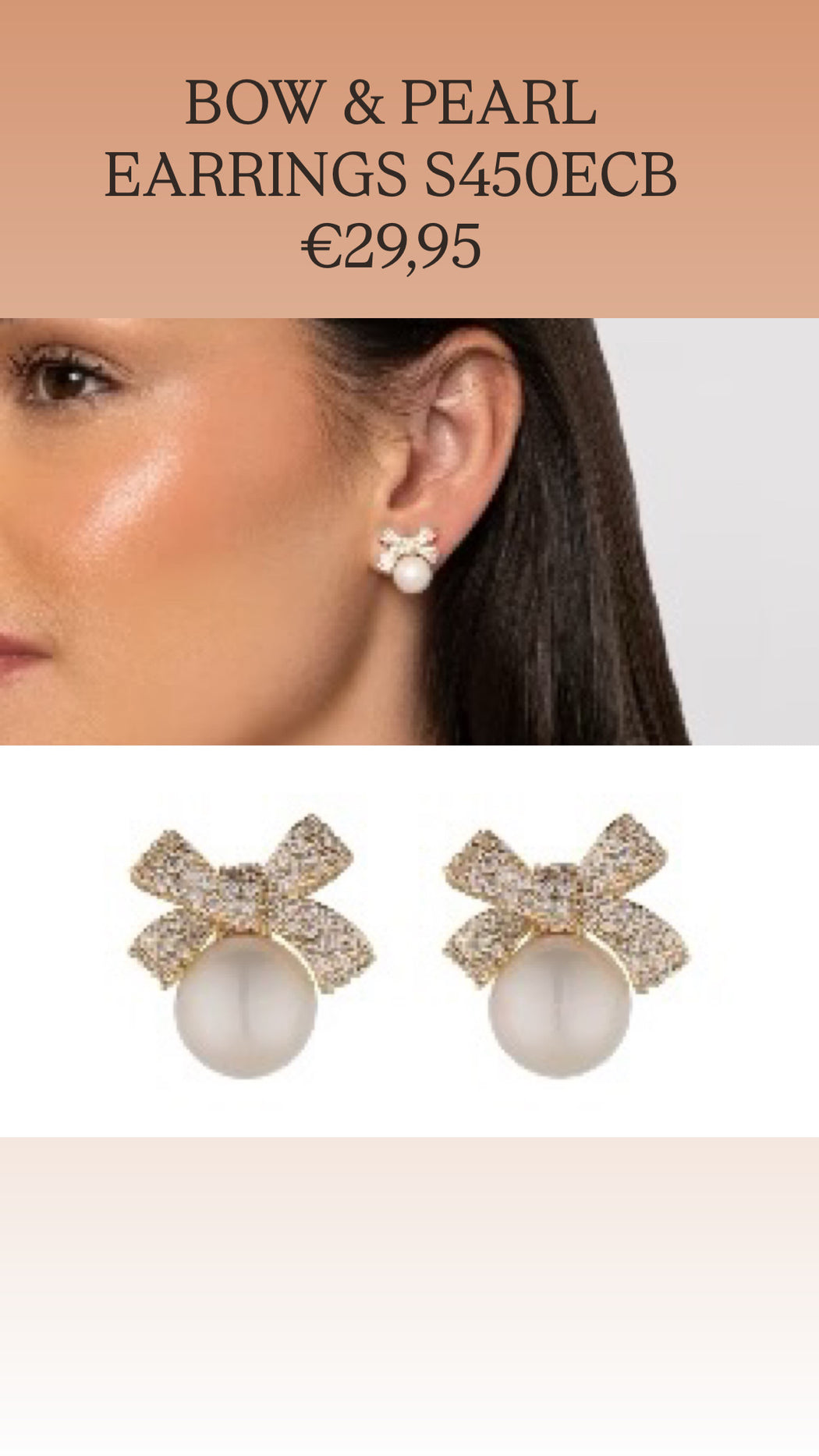 BOW & PEARL EARRINGS S450ECB