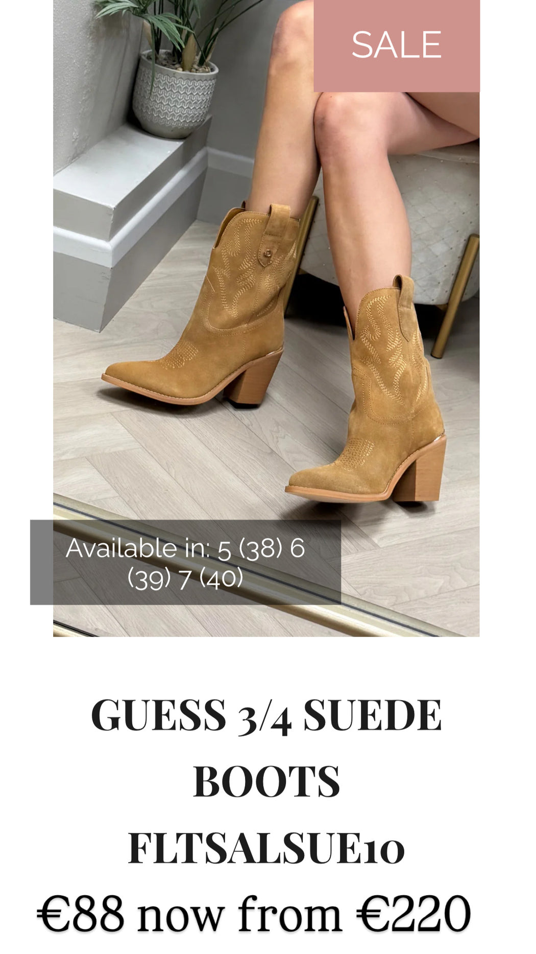 Guess 3/4 suede boots FLTSALSUE10