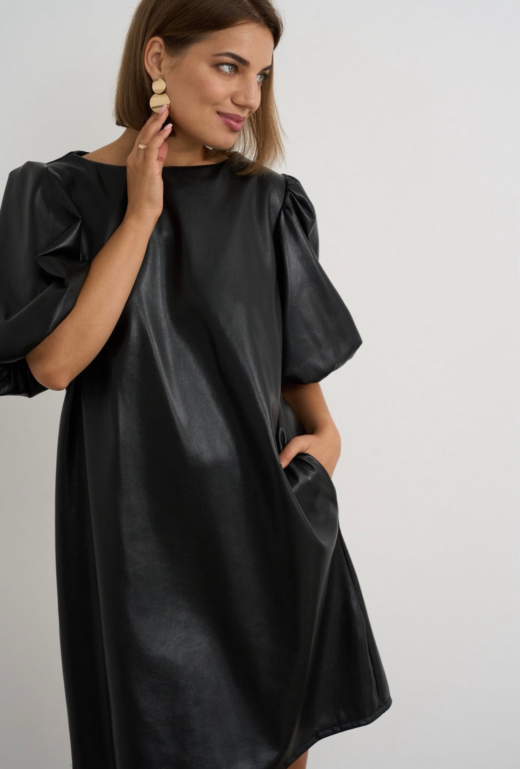 Camilla faux leather dress