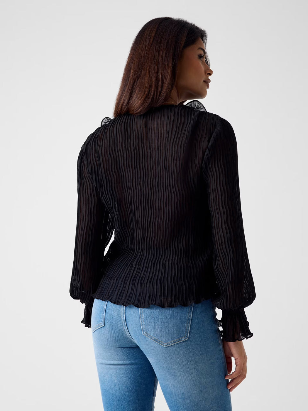 Guess chiffon ruffle blouse w6rh31wi342