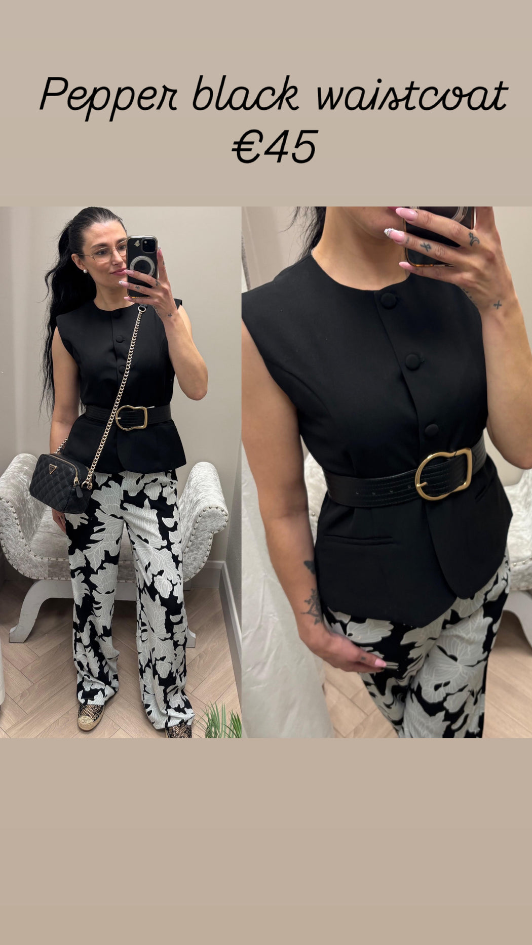 Pepper black waistcoat