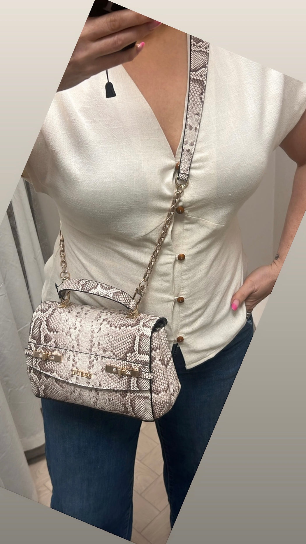 Musa beige frill sleeve top