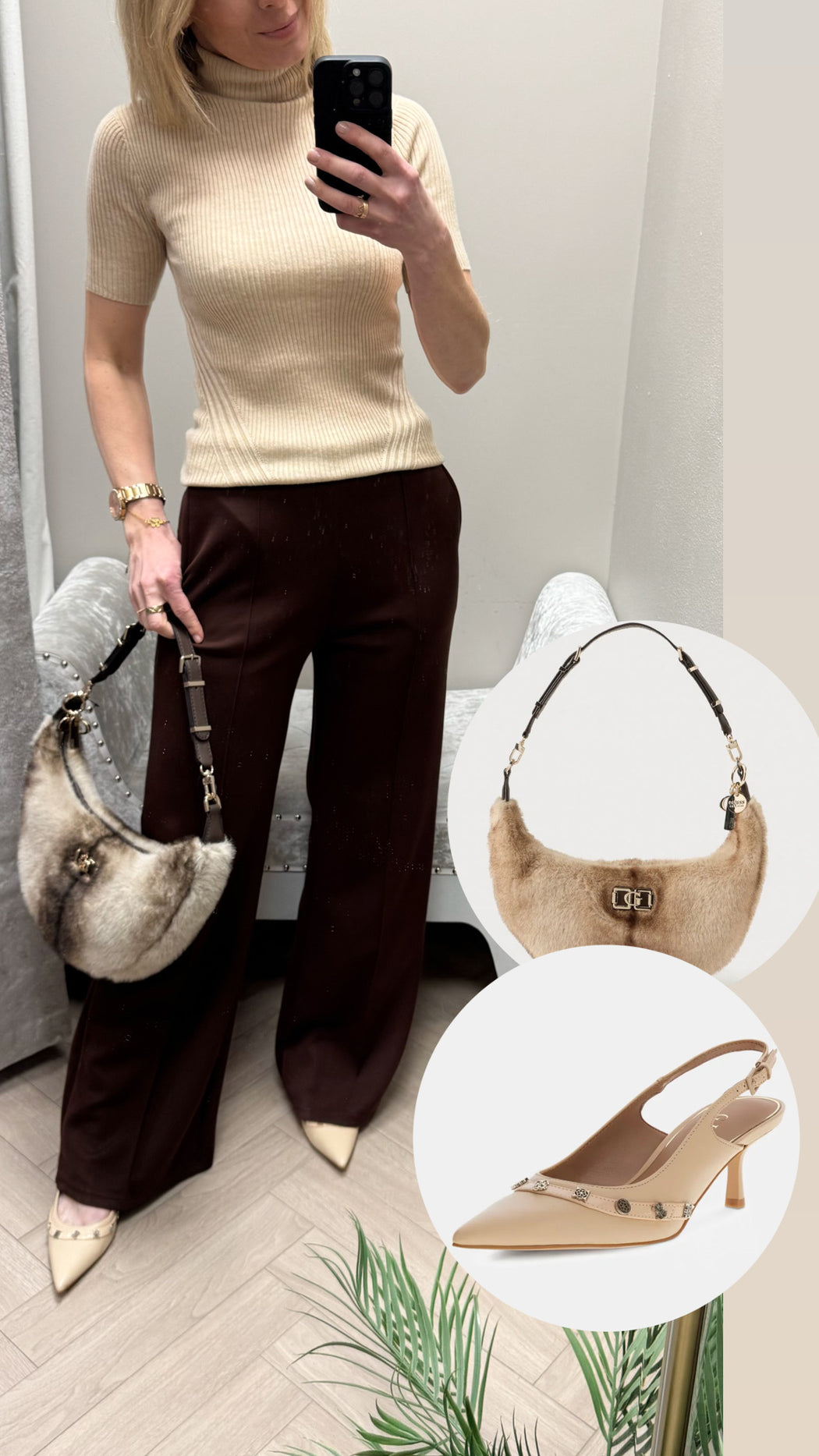 Mavis faux fur hobo bag fg967402