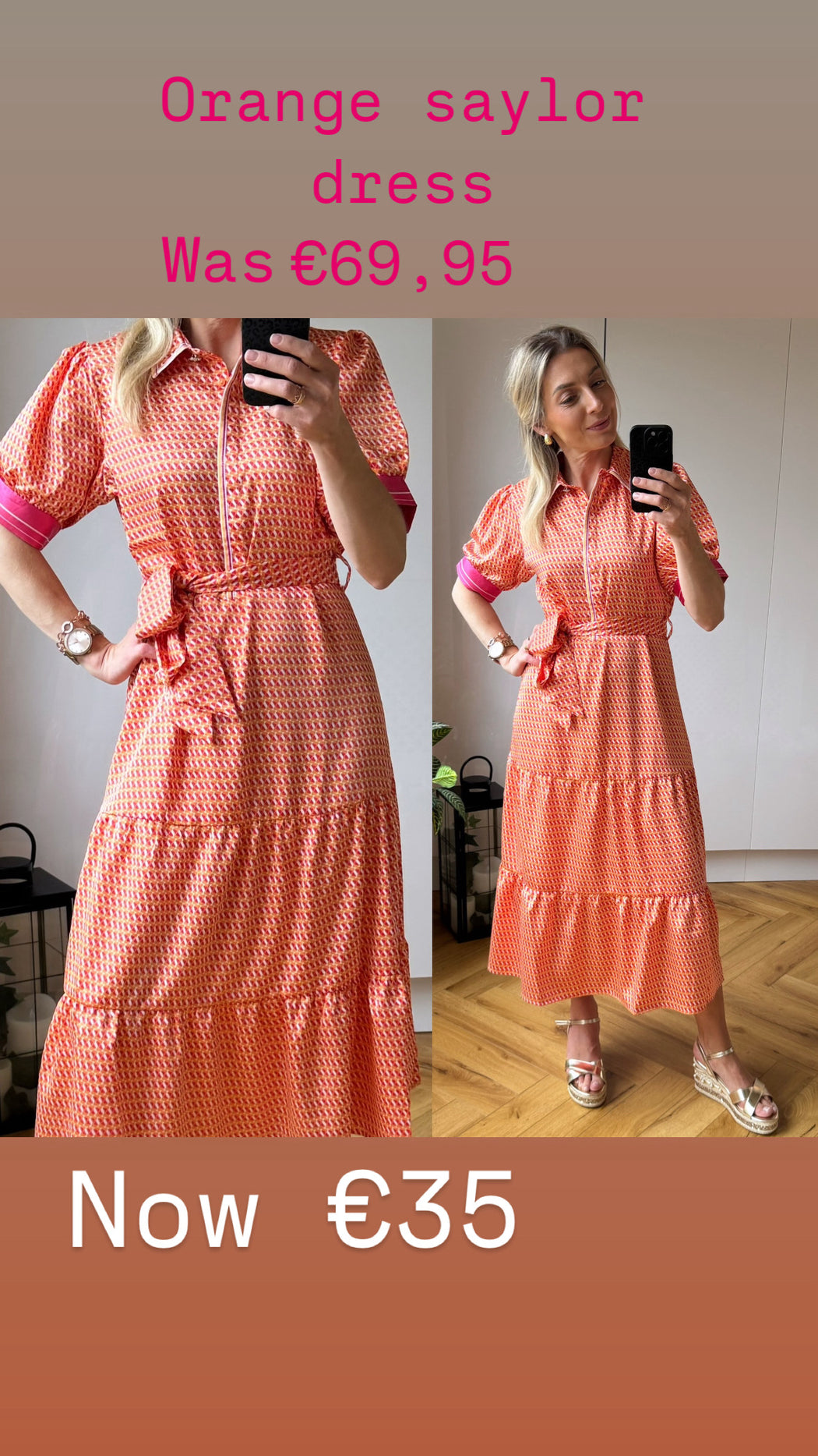 Orange  saylor dress