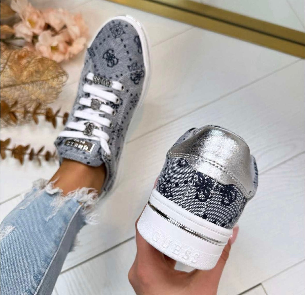 Guess navy silver logo sneaker flytss2fal12