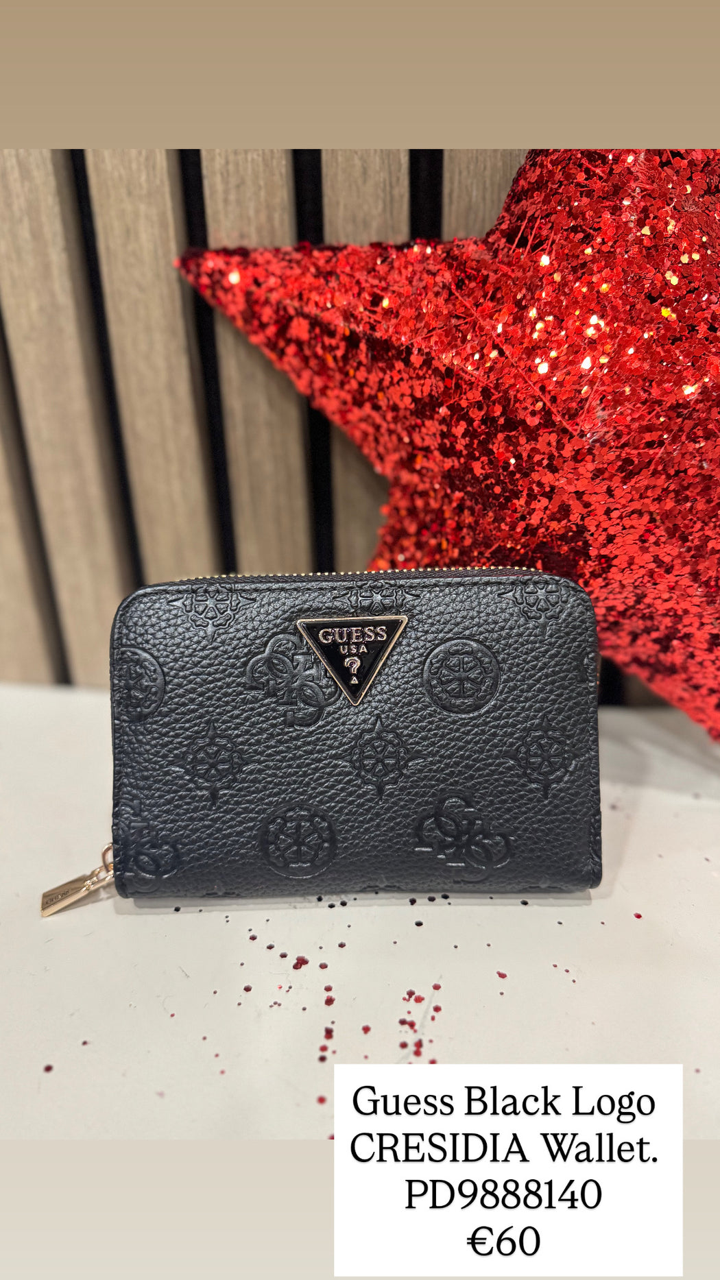 Guess Black Logo CRESIDIA Wallet. PD9888140