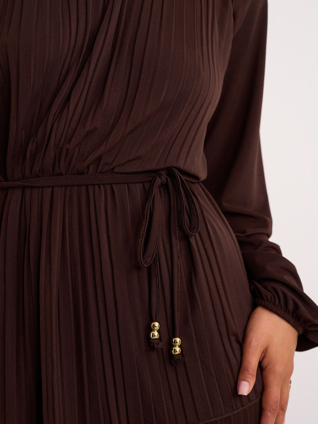 Brown pleated co ord set