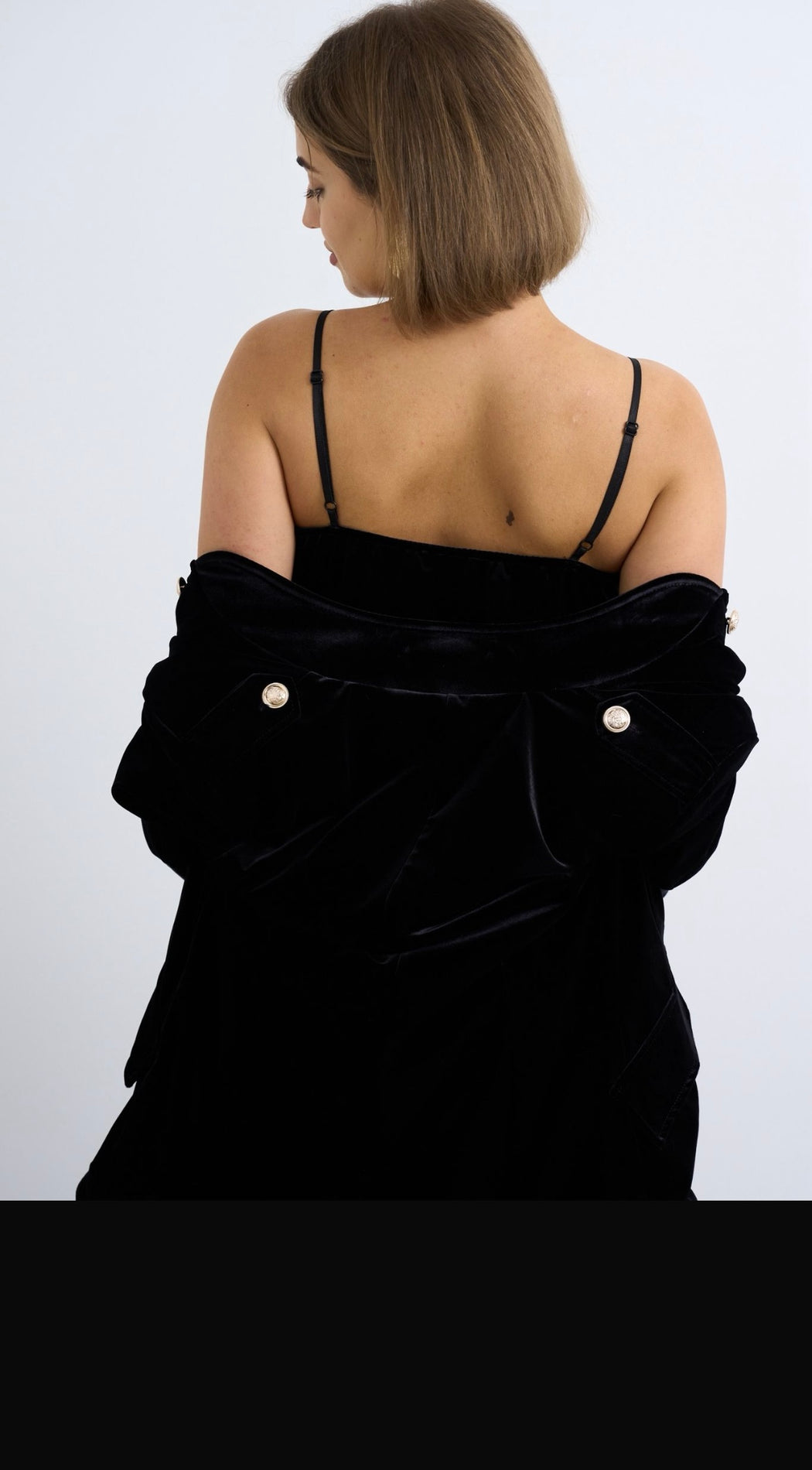 Black velvet  lace cami