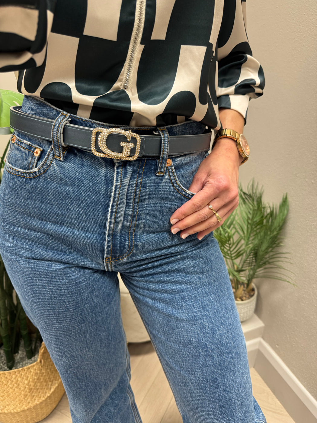 Silver guess Prue Jewel reversible  Belt