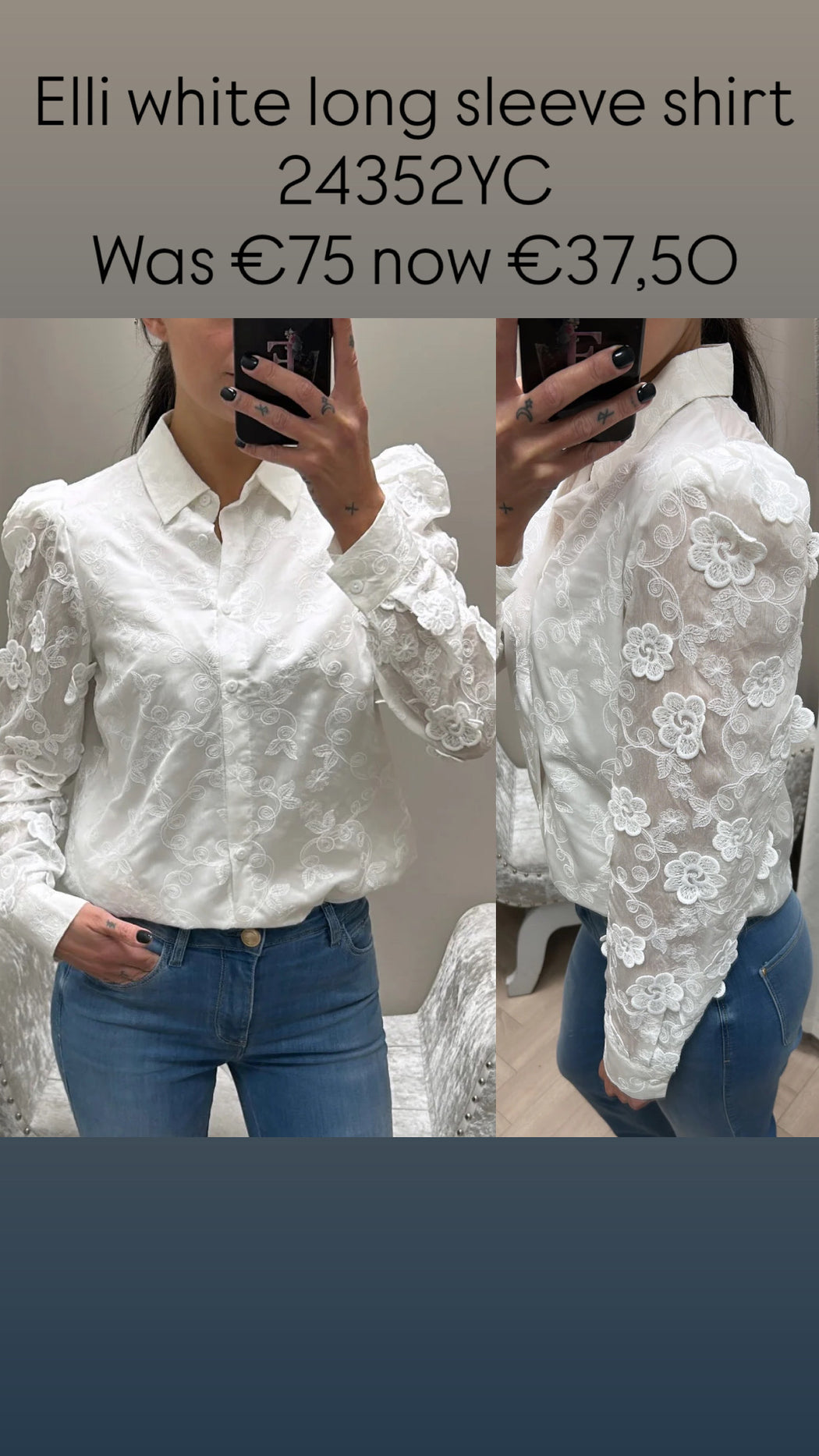 Elli white long sleeve shirt 24352YC