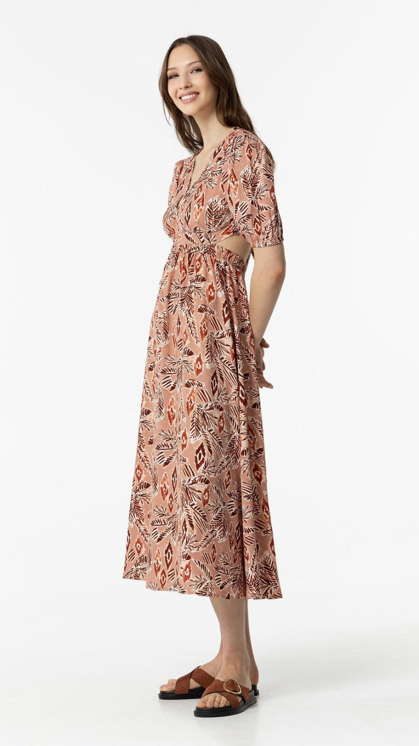 Magnifica leaf tie back maxi dress