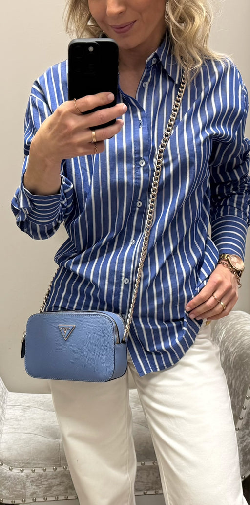 Guess stormy blue camera crossbody