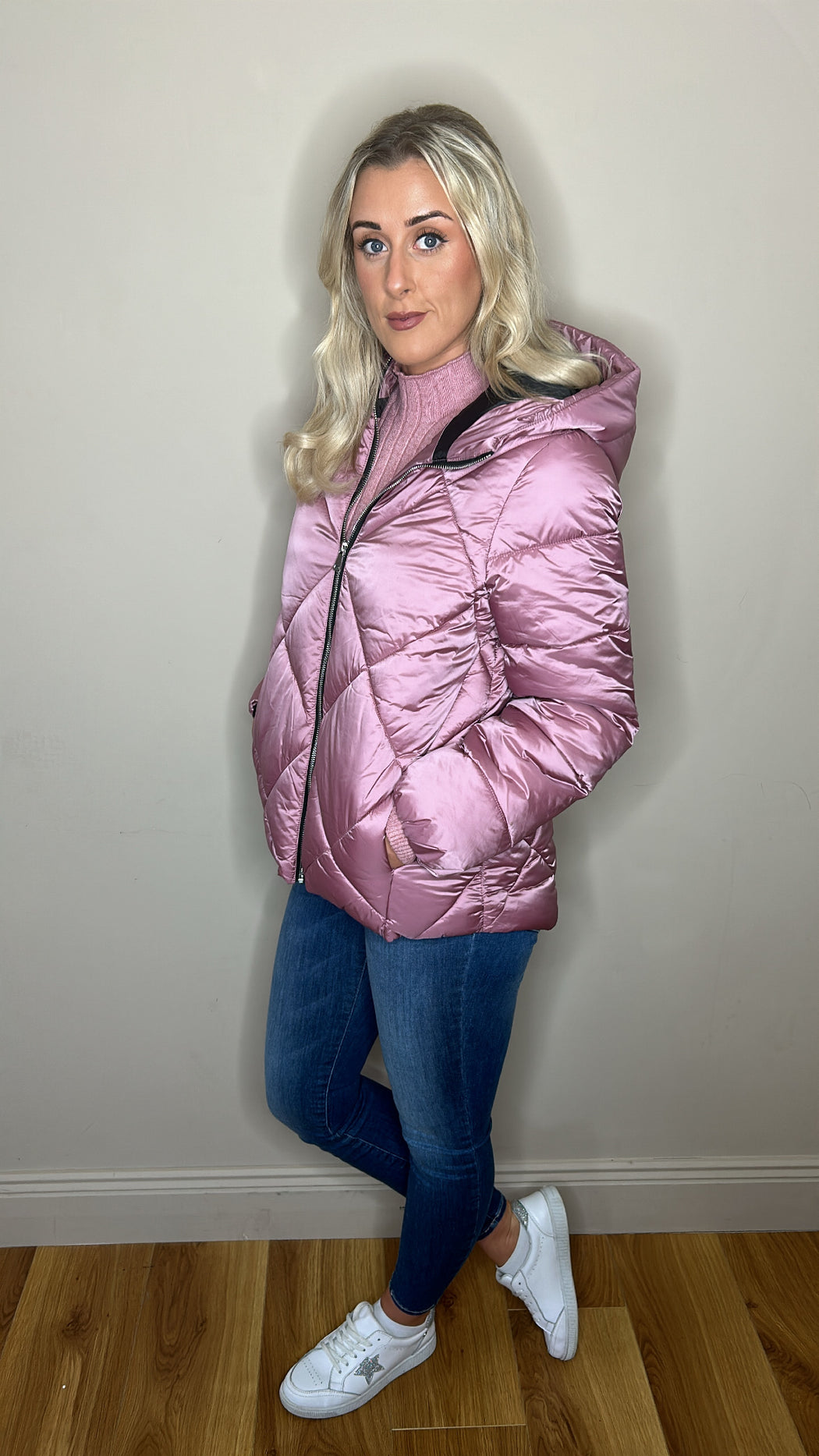 Santana pink puffer coat