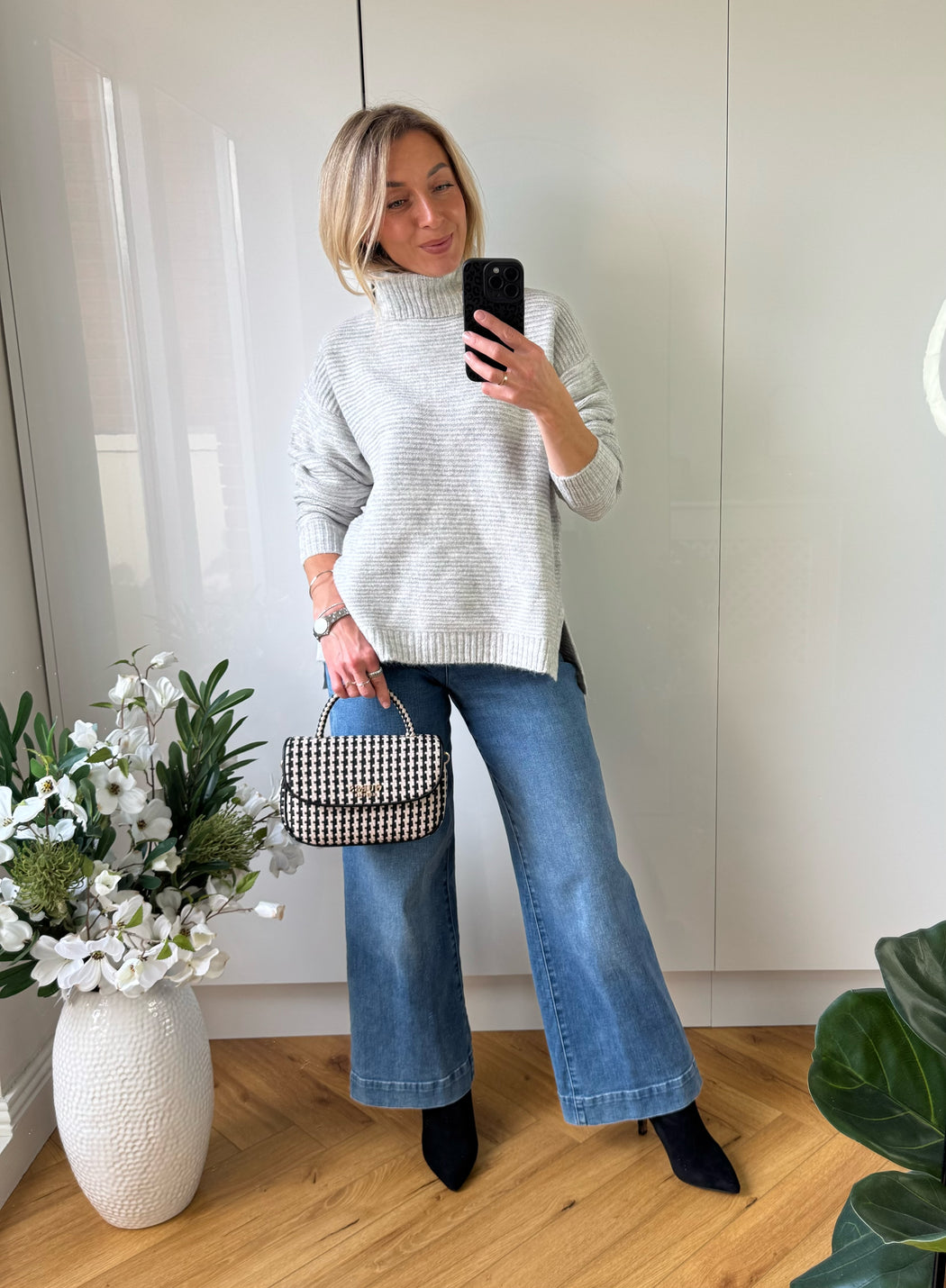 Muffin turtle neck grey knit